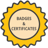 Icon to represent that our logistics training and onlince courses entitle to certifications and badges